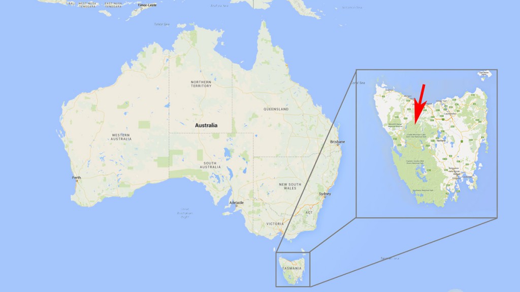 mapa Tasmania Australia